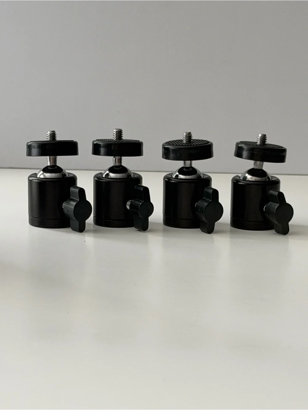 4 Pack Metal Tripod Mini Ball Head Mount 1/4” 360 Swivel Degree Adapter